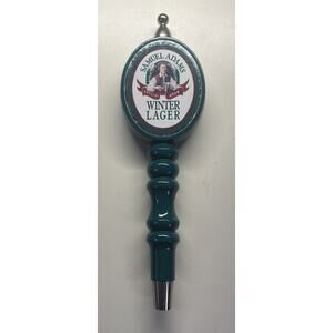 Vintage Samuel Adams Winter Lager Special‎ Brew teal 11.25" wood Beer Tap Handle